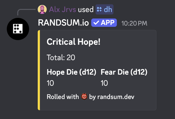/dh modifier:3 — Daggerheart Critical Hope